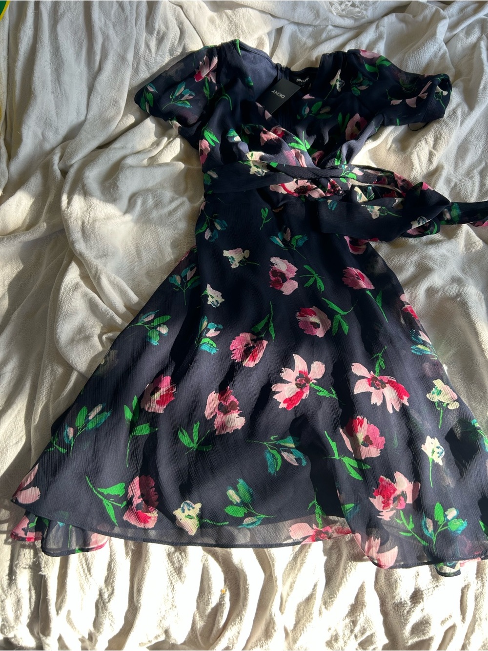 DKNY navy blue floral dress. NWT. Size 4